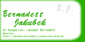 bernadett jakubek business card